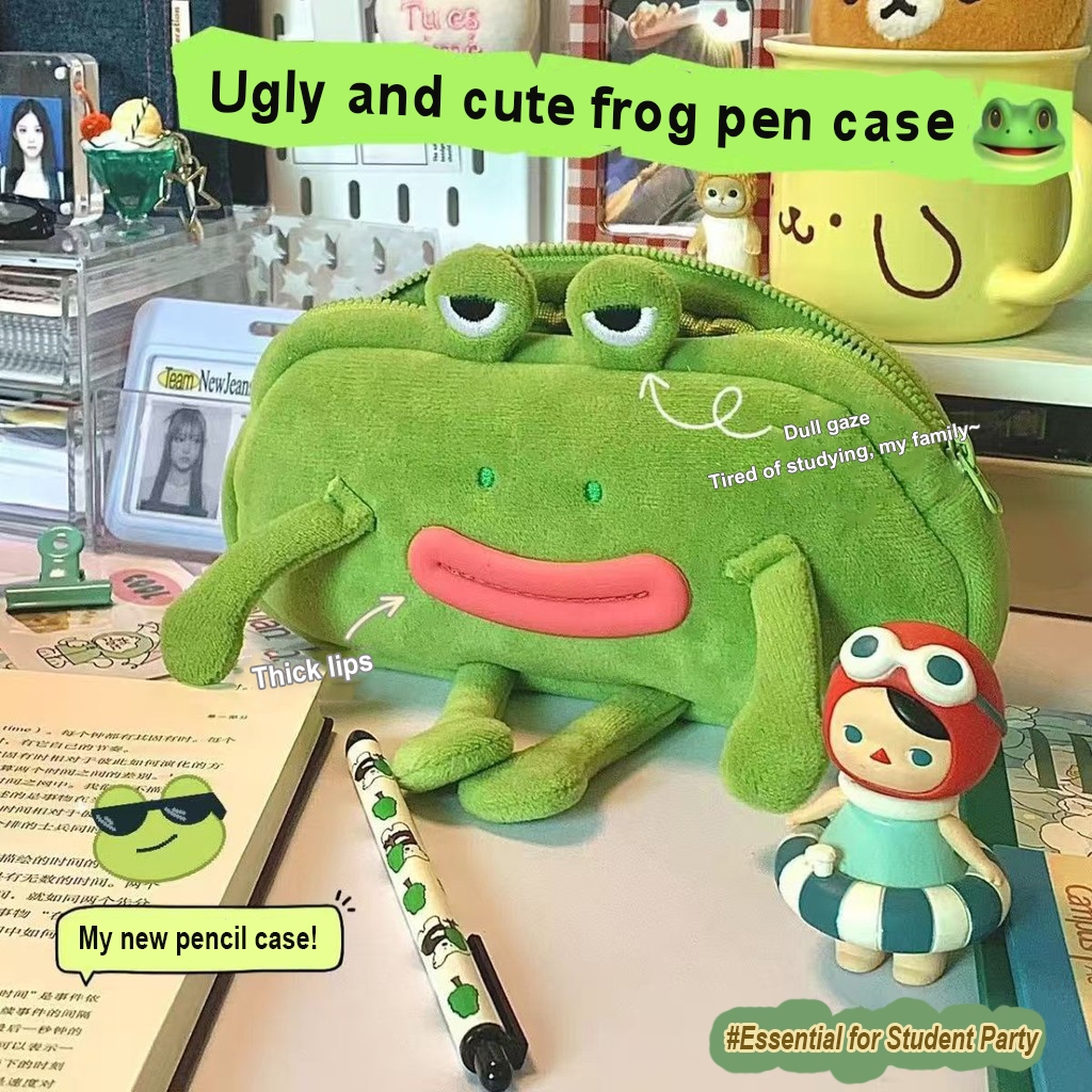 

Tas pensil mewah katak tas pensil lucu tas pensil penyimpanan tas pensil baru