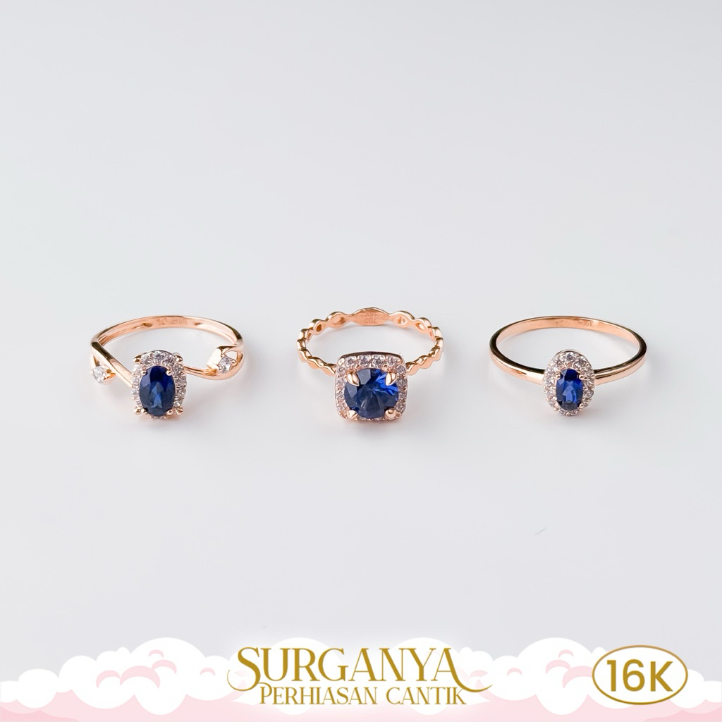 Macan Gold Cincin Royal Blue Emas Kadar 16K