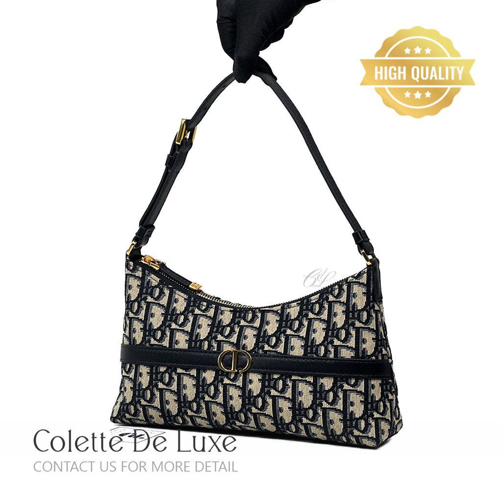 30 Montaigne Cigale Mini Bag in Blue Oblique GHW