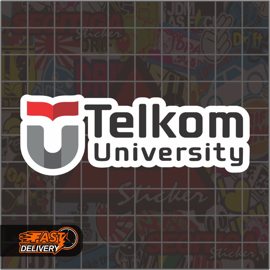 Sticker Telkom University Ukuran 8.5 x 3 Cm