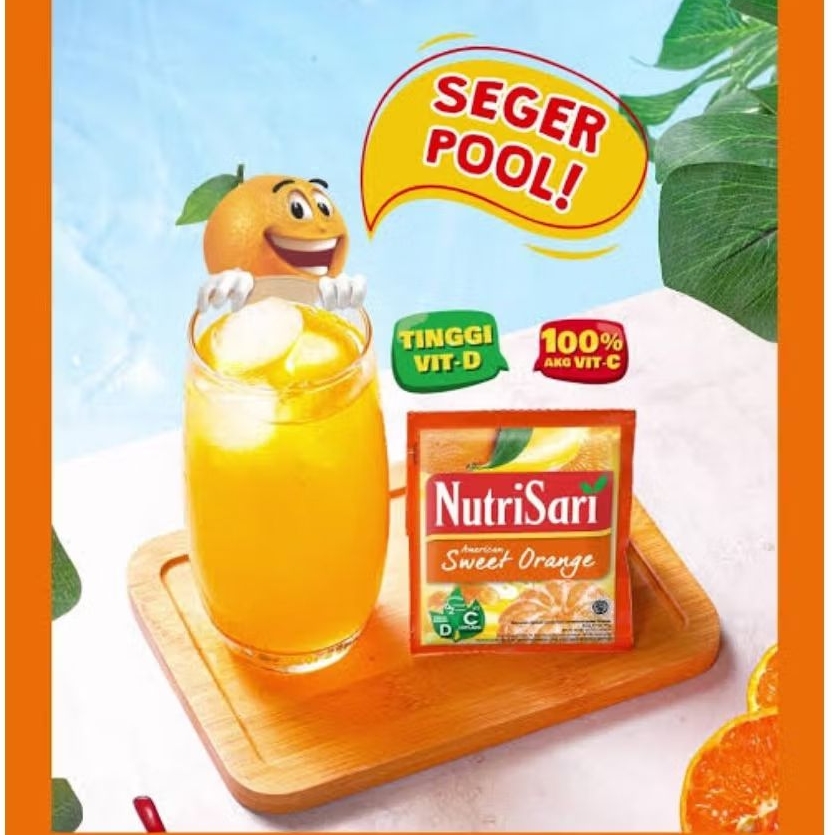 Es Nutrisari Dingin Rasa Jeruk Manis (Minuman Siap Saji)