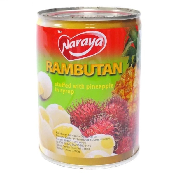 

BUAH KALENG NARAYA RAMBUTAN ISI NANAS IN SYRUP CANNED 565GR HALAL