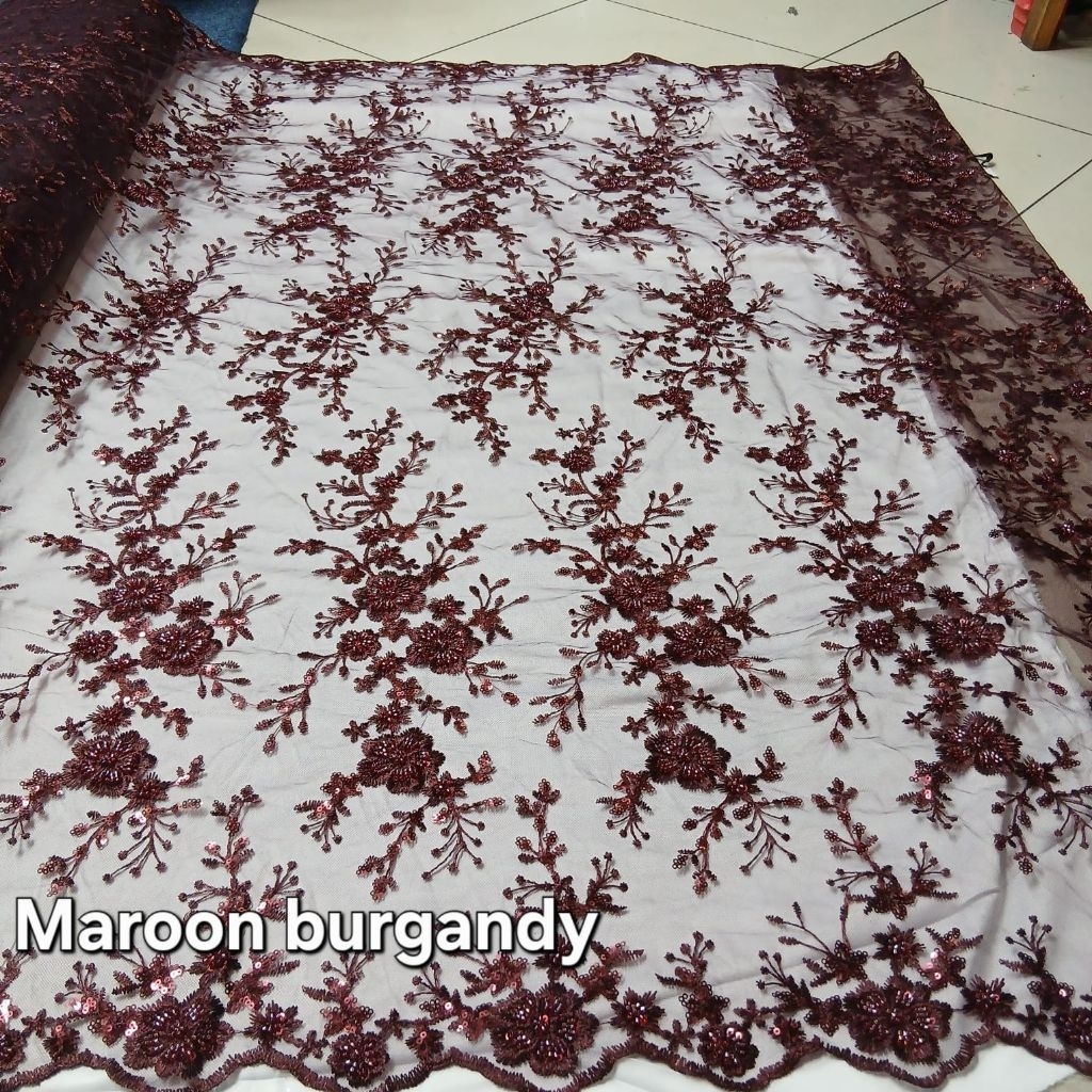 Kain tile payet jepang premium / Kain tile payet mewah ful payet, .Lebar 1.35m