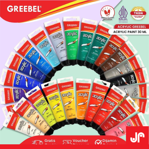 

GREEBEL ACRYLIC COLORS /CAT AKRILIK 30ML/ ACRYLIC PAINT COLOR / CAT LUKIS CAT MEWARNAI / CAT MELUKIS 1 TUBE