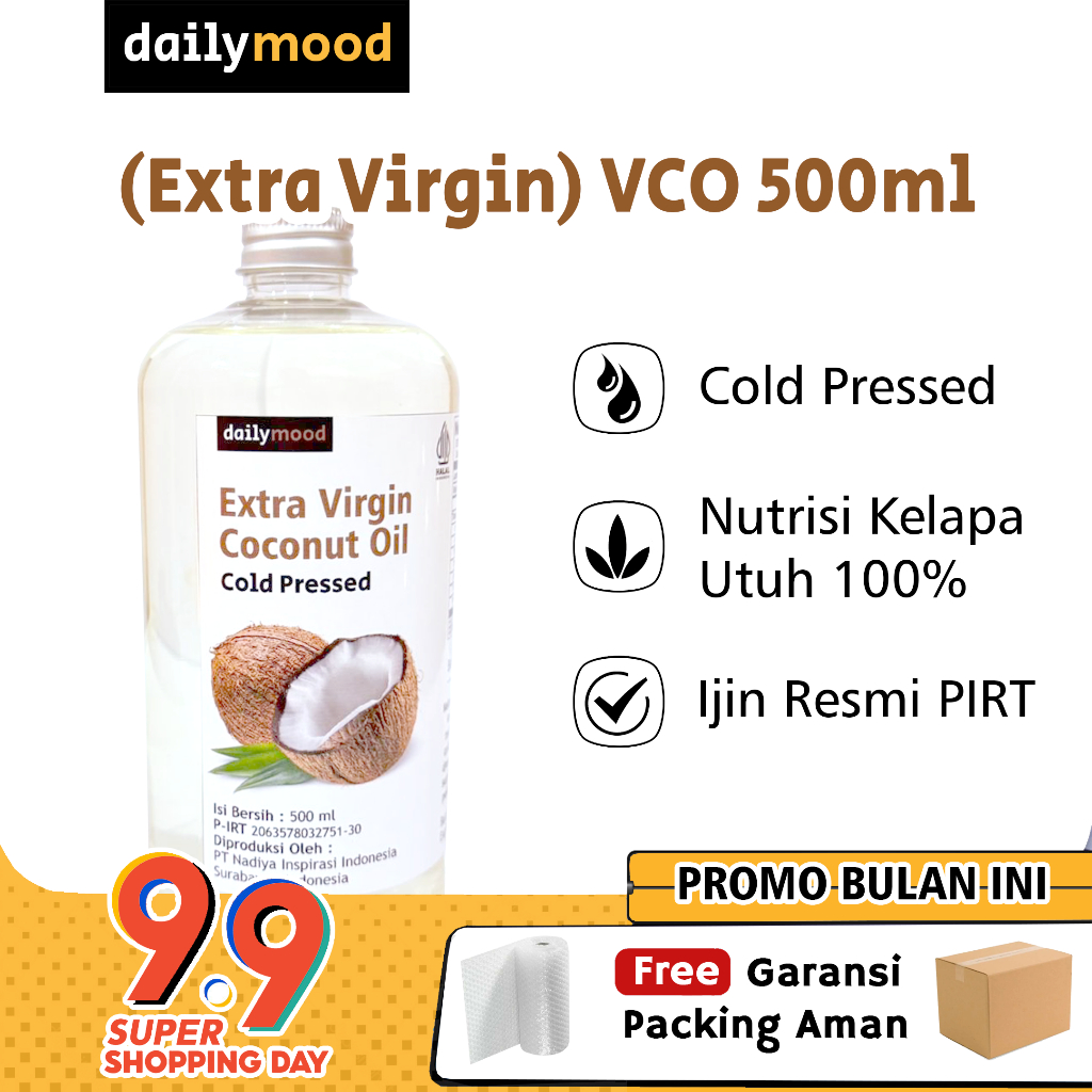 

DailyMood VCO 500ml Extra Virgin Coconut Oil Murni Kelapa Ijin PIRT