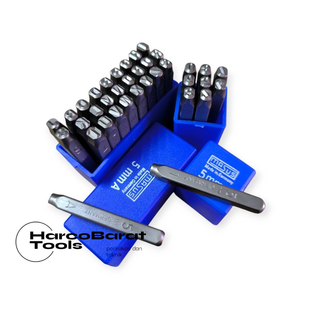 Masus Ketok Huruf dan Angka 1Mm 2Mm 3Mm 4Mm 5Mm 6Mm 7Mm Germany Stamp Punch Alat Ketok Huruf Angka S