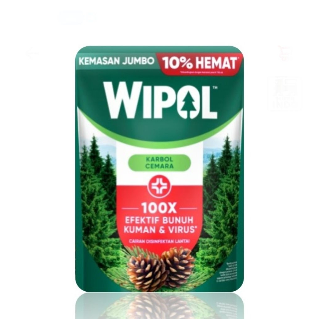 Wipol karbol Cemara cairan desinfektan lantai 1400g