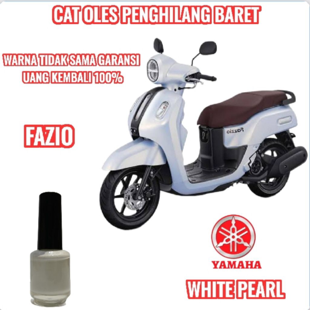 CAT OLES PENGHILANG BARET MOTOR YAMAHA FAZIO NEW PUTIH WHITE PEARL TERMURAH