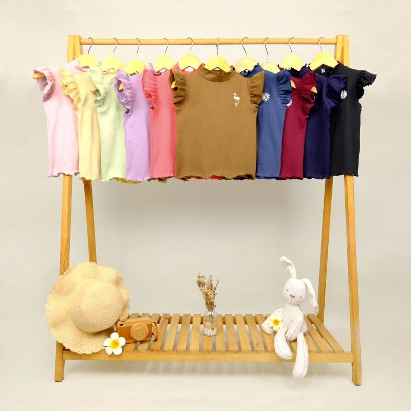 CILUKBA KIDS - RIB TOP FLAMINGO / RIB TOP DAISY - Kaos Ruffle Anak Perempuan Bahan Rib Import Usia 6