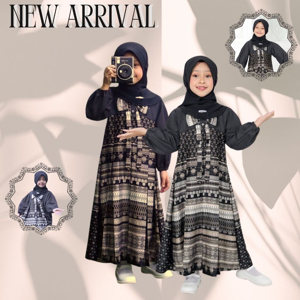 Gamis Hijab Anak  ETHICA LADIVA KIDS 04 BLACK HONEST