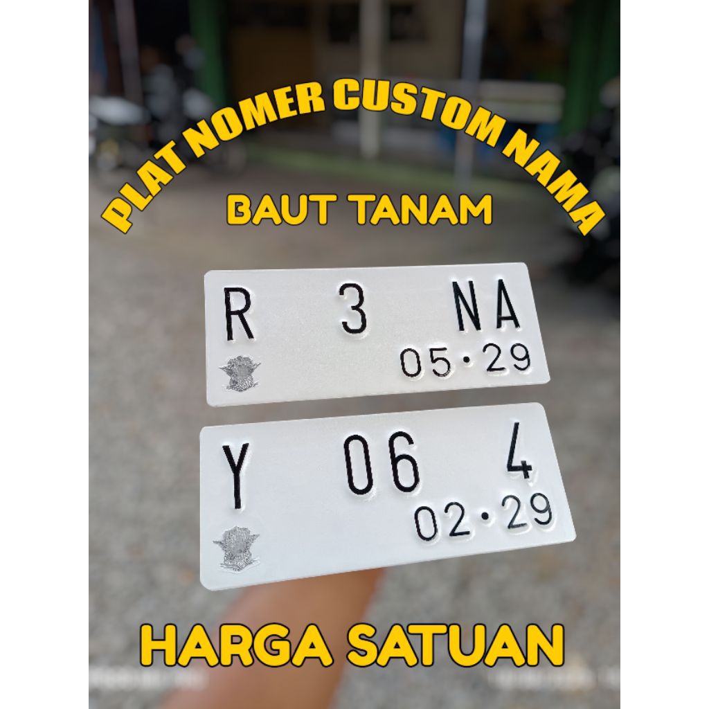variasi plat nomor motor custom nama 1pcs