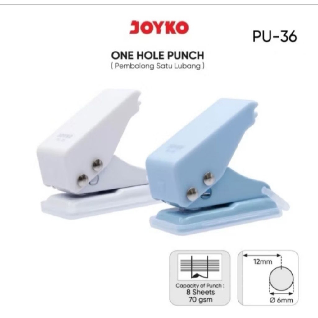 

Pembolong Kertas Satu Lubang PU-36 PASTEL COLOR One Hole Punch Joyko