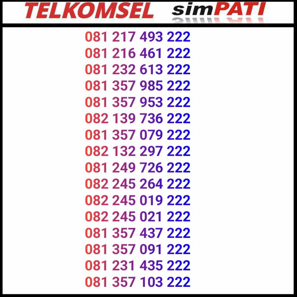 nomor cantik telkomsel simpati 222