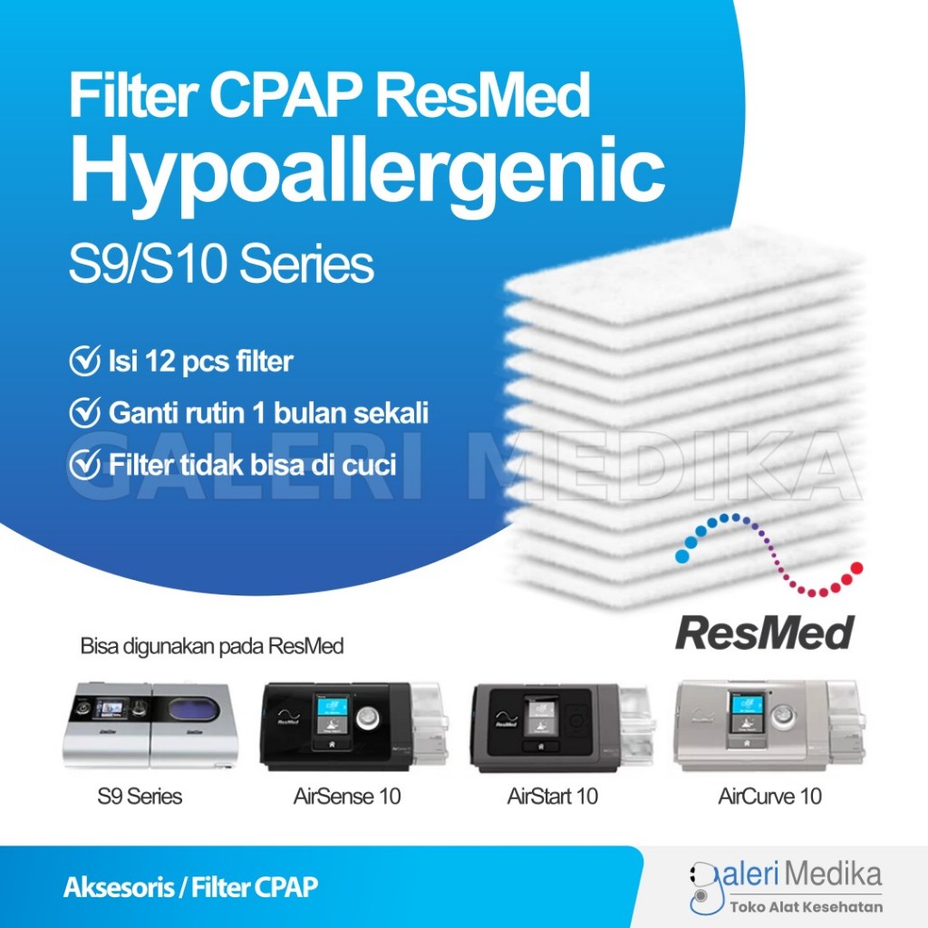 Filter CPAP Hypoallergenic ResMed S9/S10 Series 12 pcs / Filter Resmed / Filter CPAP/BPAP