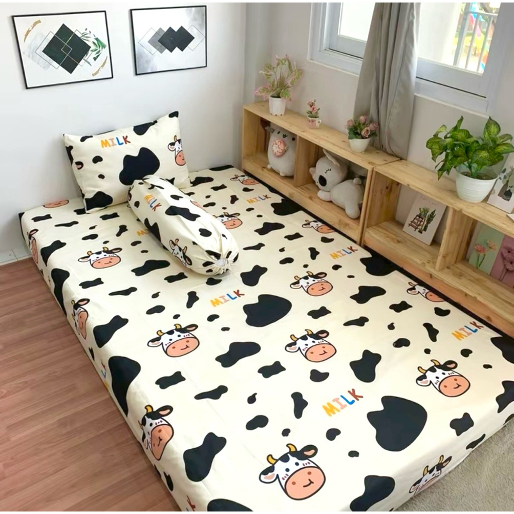 Sprei Motif Sapi - Sprei karakter anak - Sprei Sapi Kuning - Sprei Sapi Pink