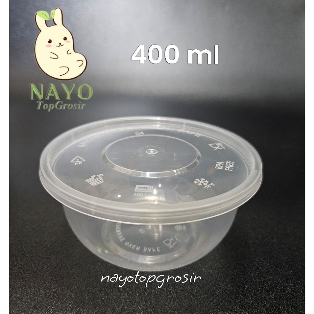 Cup plastik 400ml (25pcs) / Cup salad / Mangkok plastik / Food container
