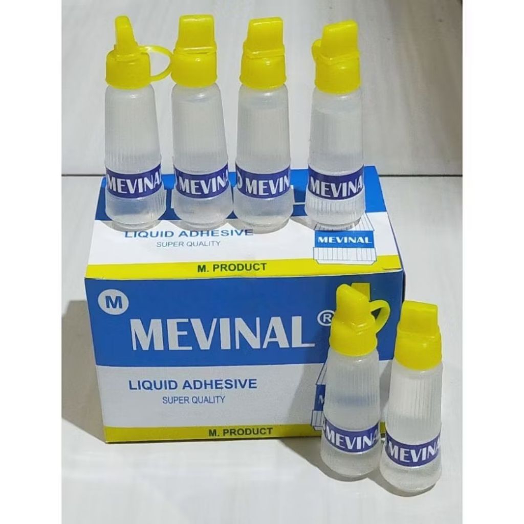 

Lem Kertas Cair MEVINAL 22ml ukuran kecil 1pack 24 biji kualitas Povinal / Lem Cair untuk slime