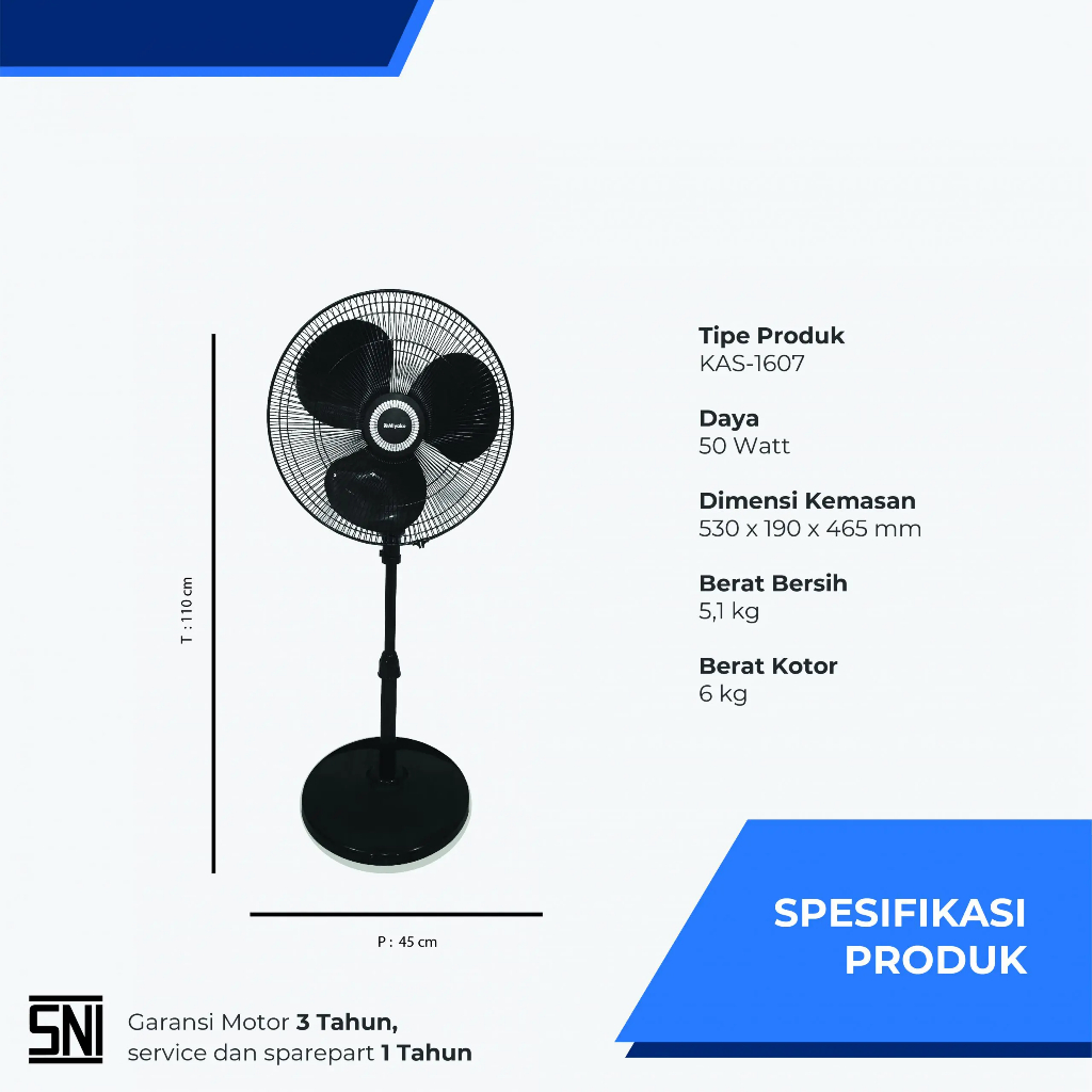 KIPAS ANGIN MIYAKO / STAND FAN MIYAKO KAS-1607