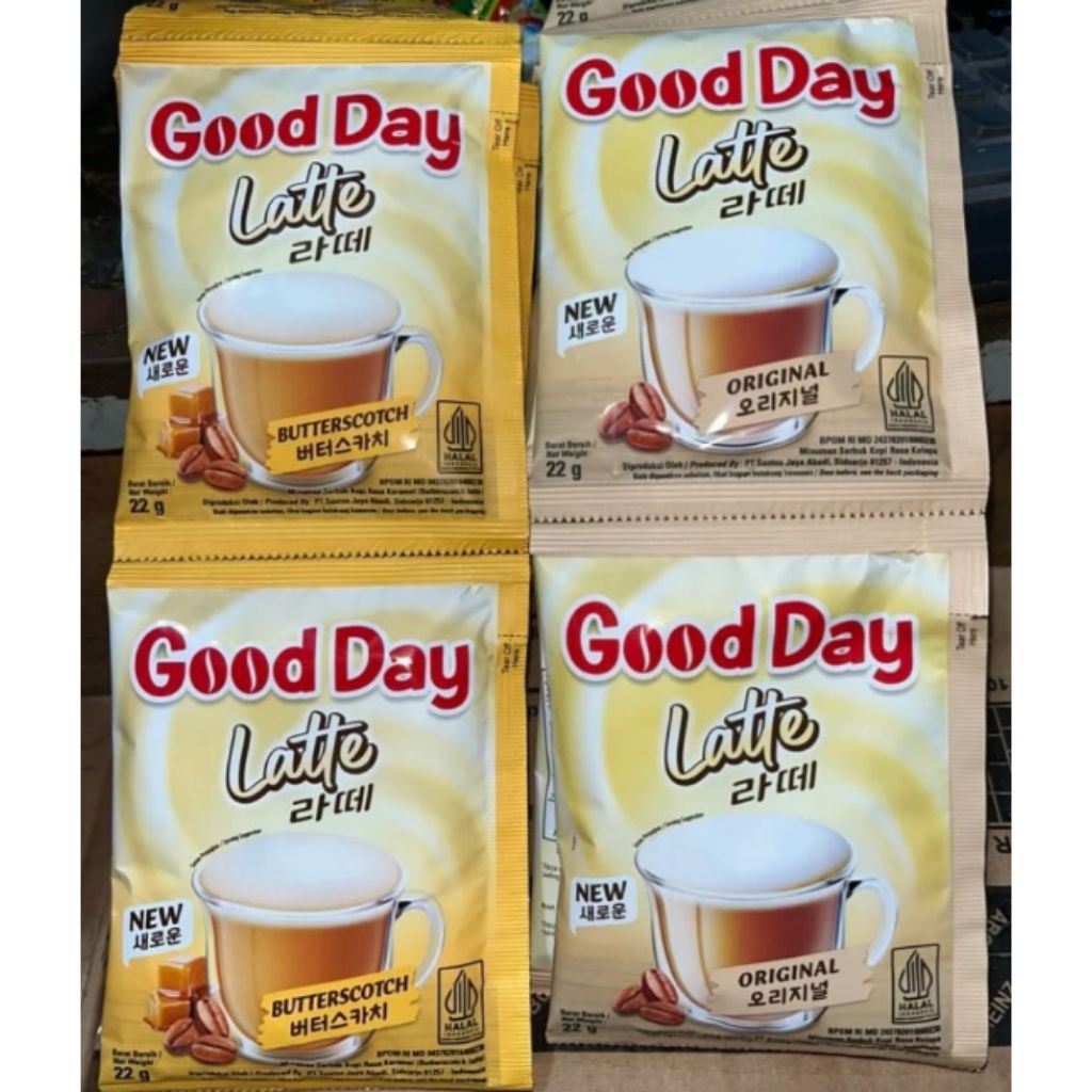 

Kopi Good Day Latte Renceng isi 10 Coffee Bubuk Instan Sachet @22gr