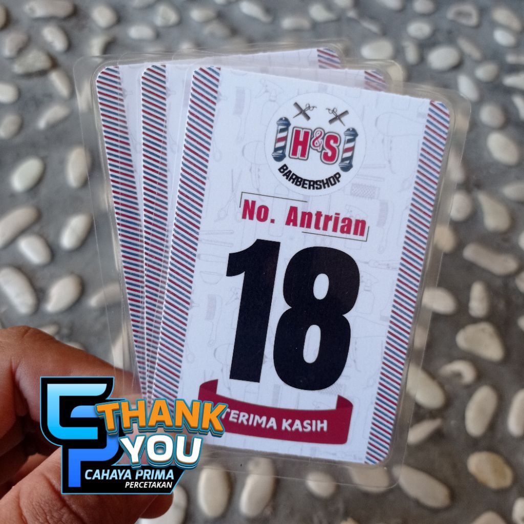 

[PAKET 20 PCS] kartu nomer antrian babershop / pangkas rambut