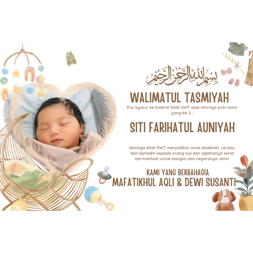 

Stiker nama anak aqiqohan atau walimatul tasmiyah