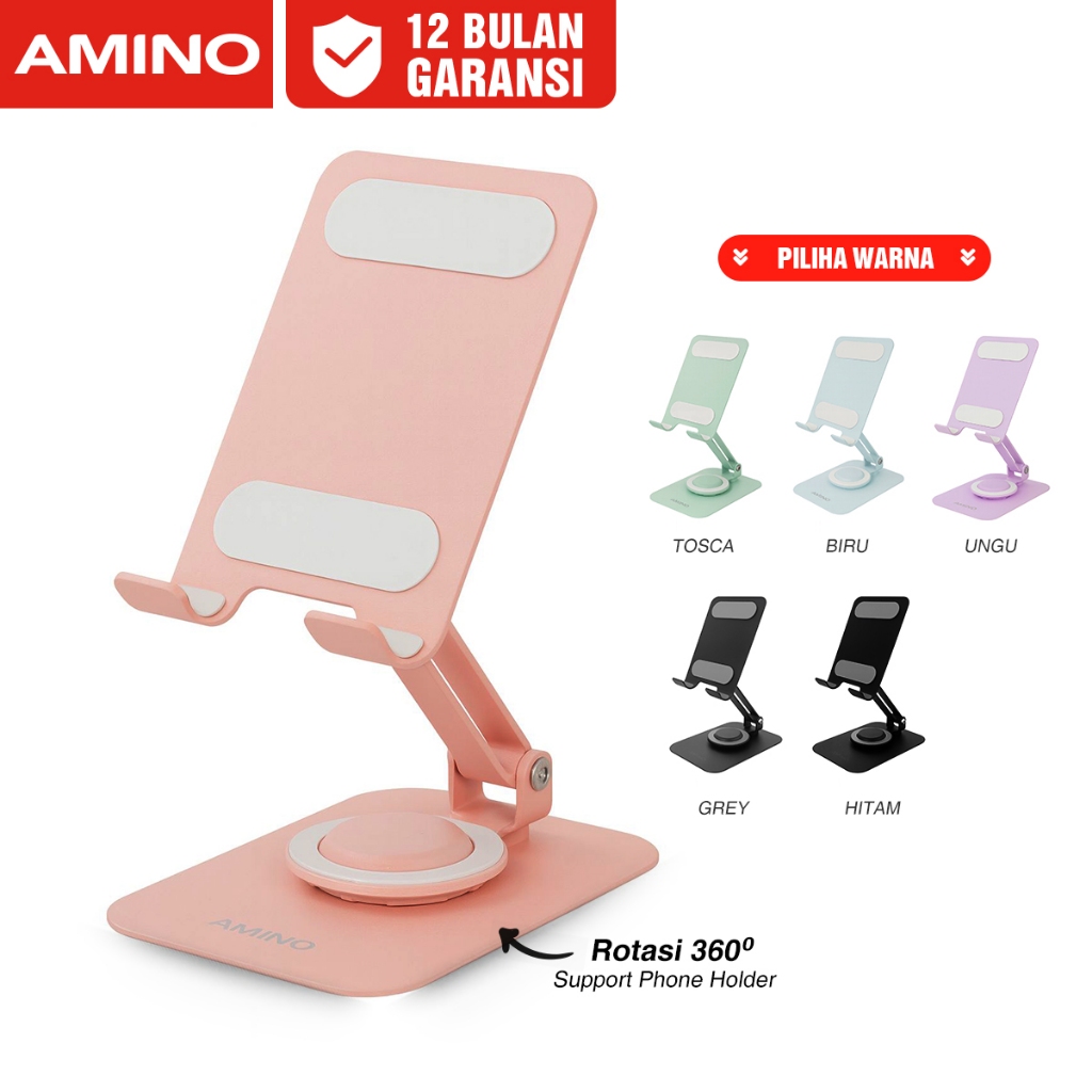 AMINO Phone Stand holder 360 Rotation Tab Dudukan HP Makaroni Warna Di Lipat Foldable Dudukan