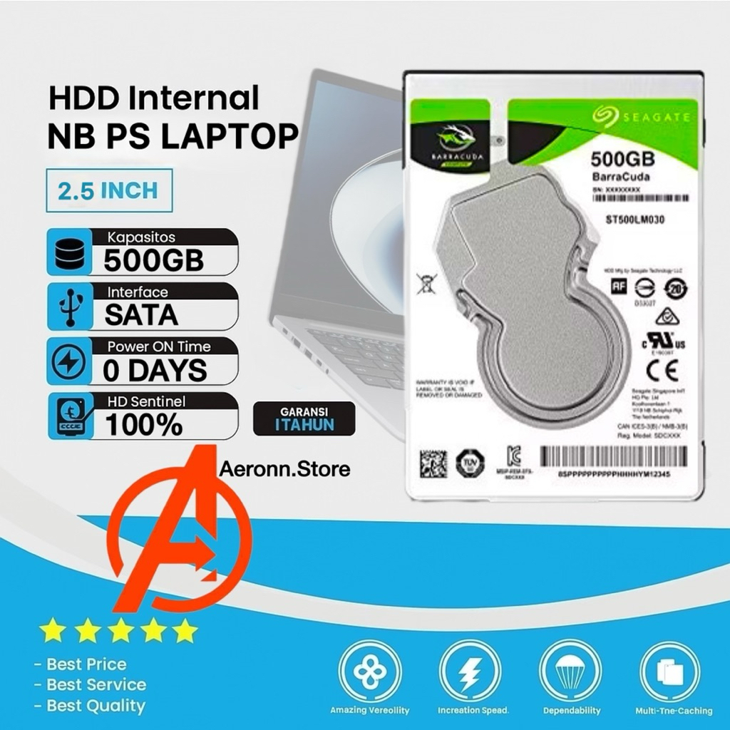 Hardisk 500GB Seagate Barracuda Sata 2.5" Baru 0 Days Promo HDD 500GB For Laptop Nb Ps