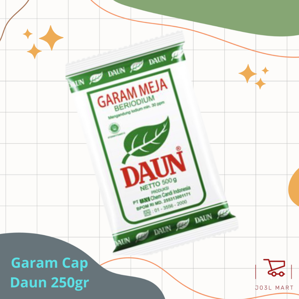 

Garam daun 250gr ber iodium