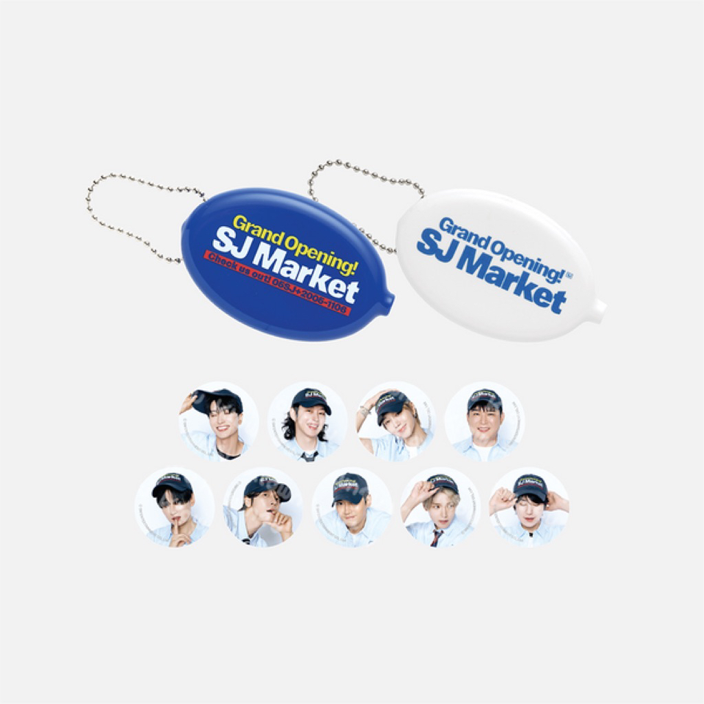 [PRE ORDER] MD COIN WALLET KEYRING SUPER JUNIOR GRAND OPENING SJ MARKET WHITE BLUE LEETEUK HEECHUL Y
