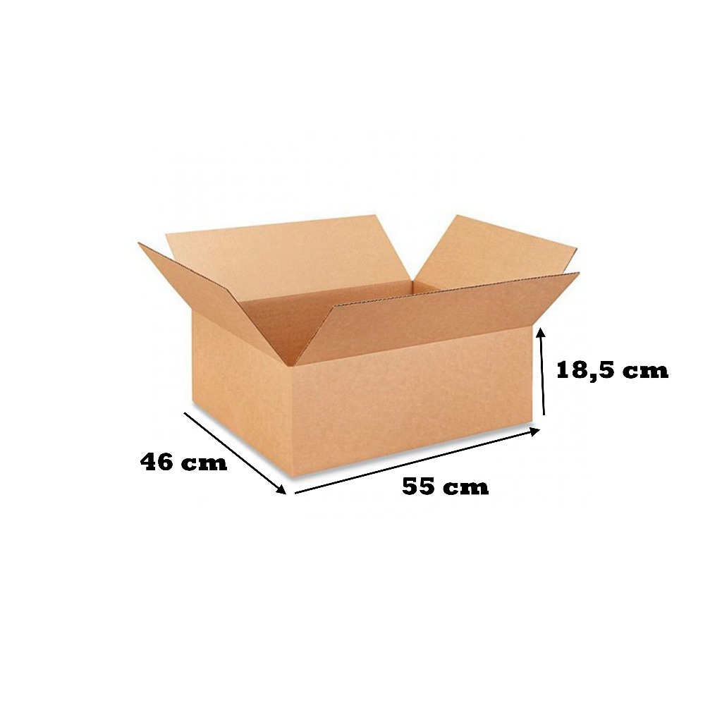 

Kardus - Polos - Single Wall - 55cm x 46cm x 18,5cm