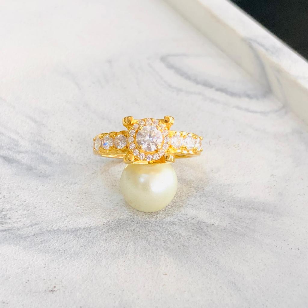 cincin emas solitaire bulat 375/8k