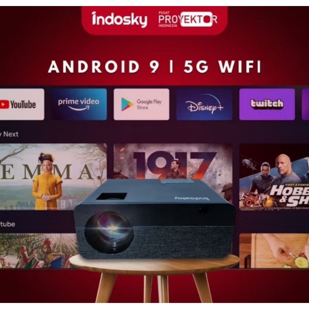 Indosky P10 Android Projector 10000 Lumens Support 4K Layar Up To 200" Garansi Resmi