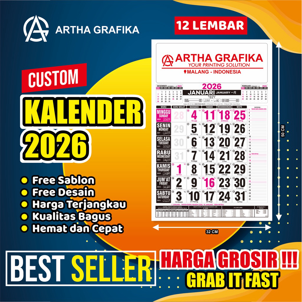 

Kalender 2026 + Cetak Nama Usaha Anda