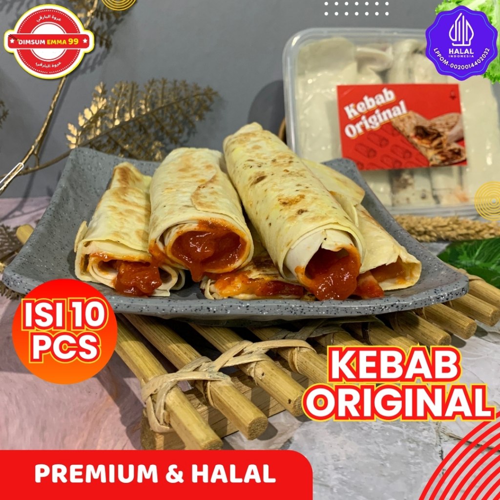 

Kebab Original Daging Sapi Tanpa Sayur Frozen Premium Isi 10 Pcs Halal