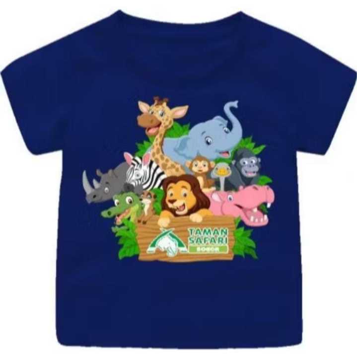 Baju kaos atasan Taman Safari Anak Cowok/Cewek Bahan Cotton Combed 30s Usia 1-10Tahun