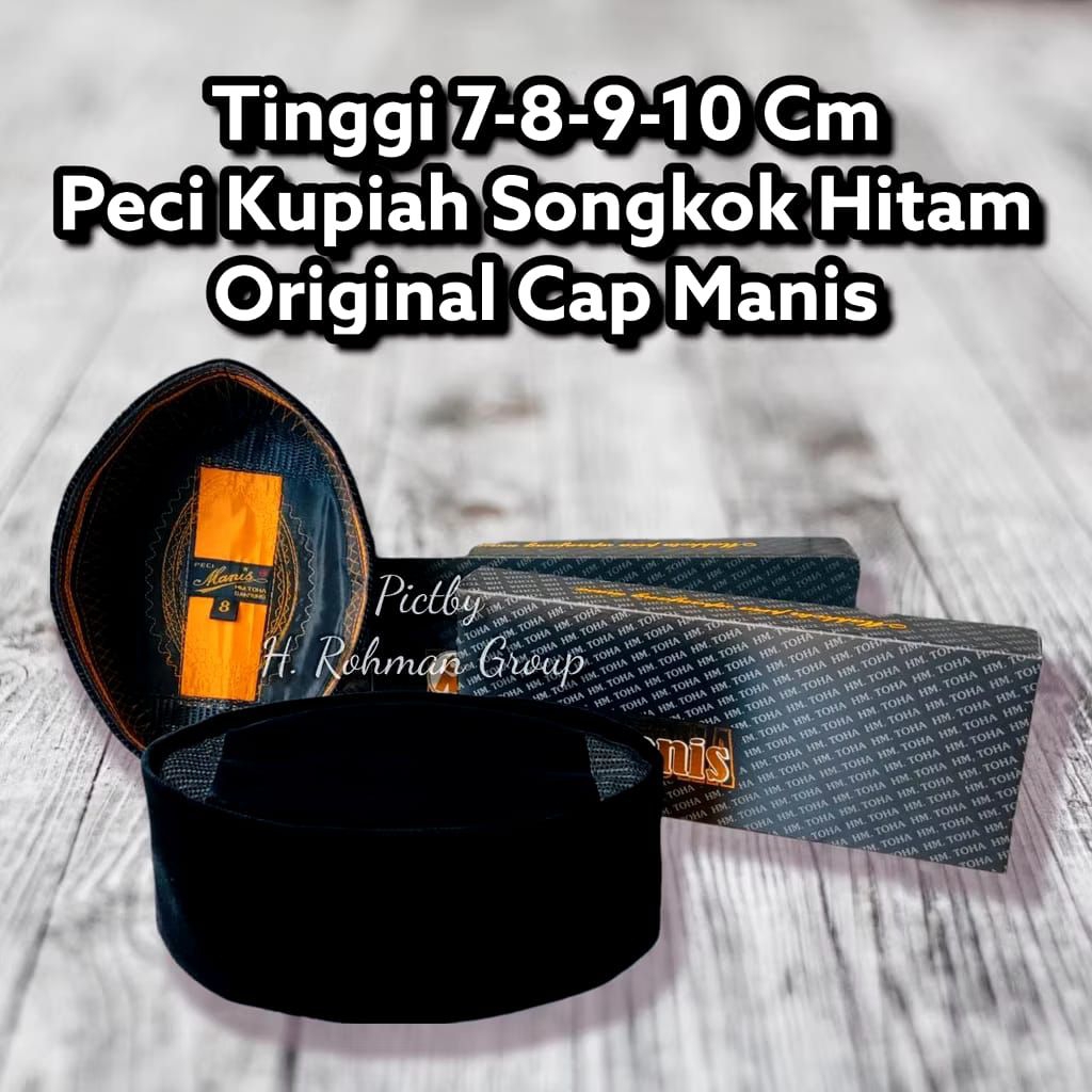 Peci Songkok Manis HM Toha Bandung Original Kualitas Tahan Air | Peci Songkok Nasional AC | Peci Hit