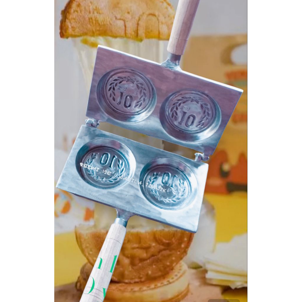 CETAKAN DOBEL KUE KOIN 10 YEN WAFFLE PANCAKE