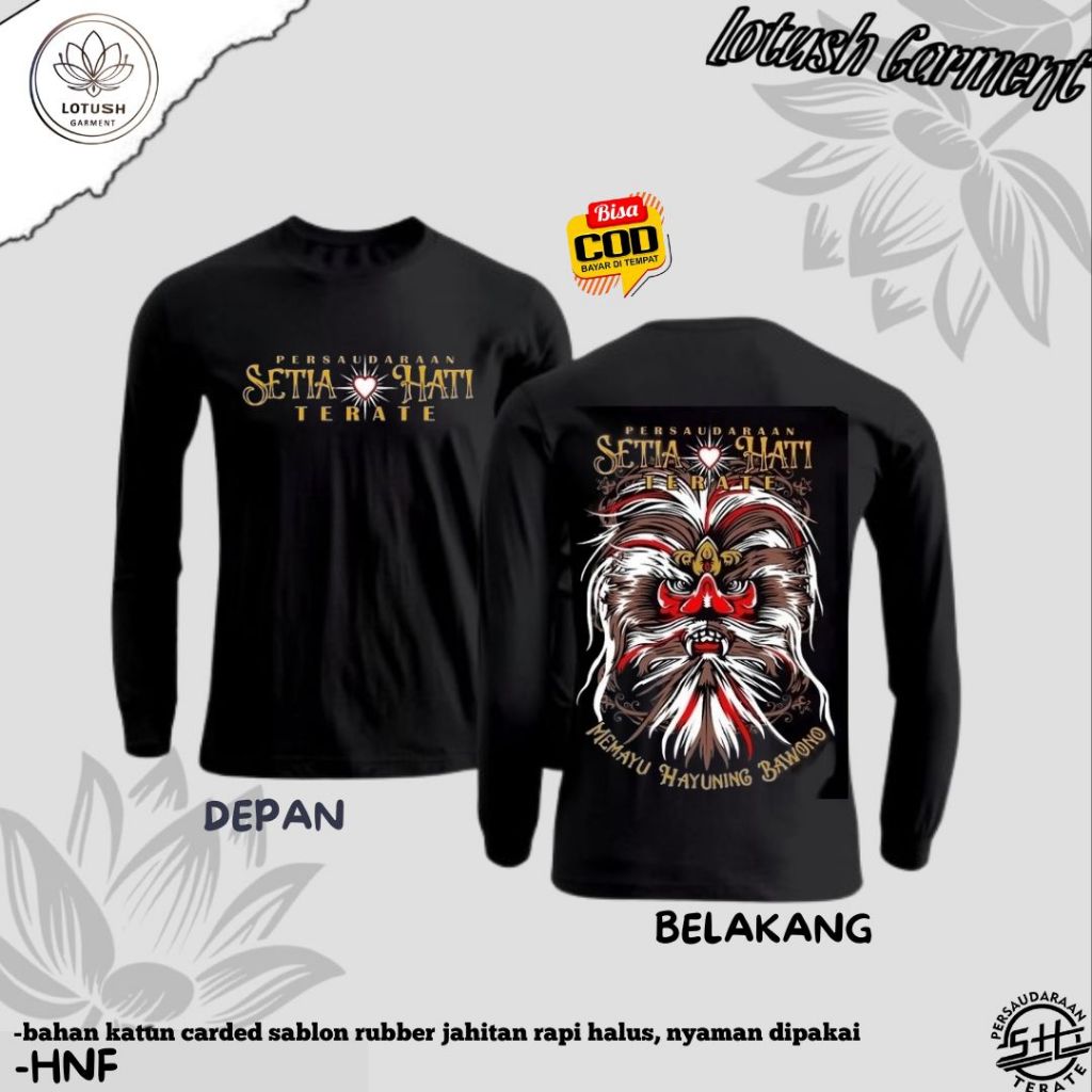 Kaos Warga Psht - Baju Motif Ganong Lengan Panjang - Kaos Ganong