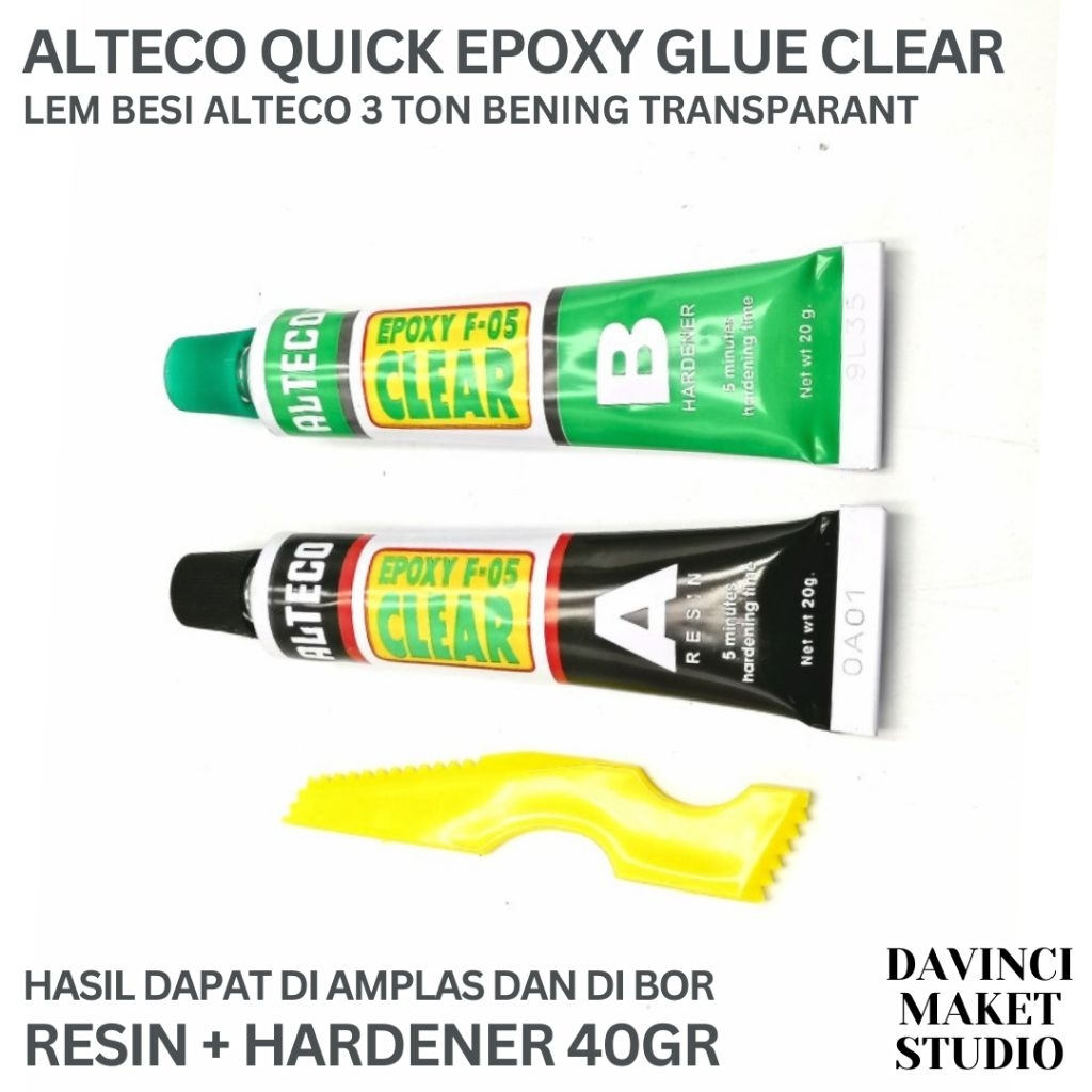 

(Clear) Lem Besi 3T Epoxy Bening Transparan Alteco 3Ton F05 40gr - Quick Epoxy Clear Sealant 5 minutes