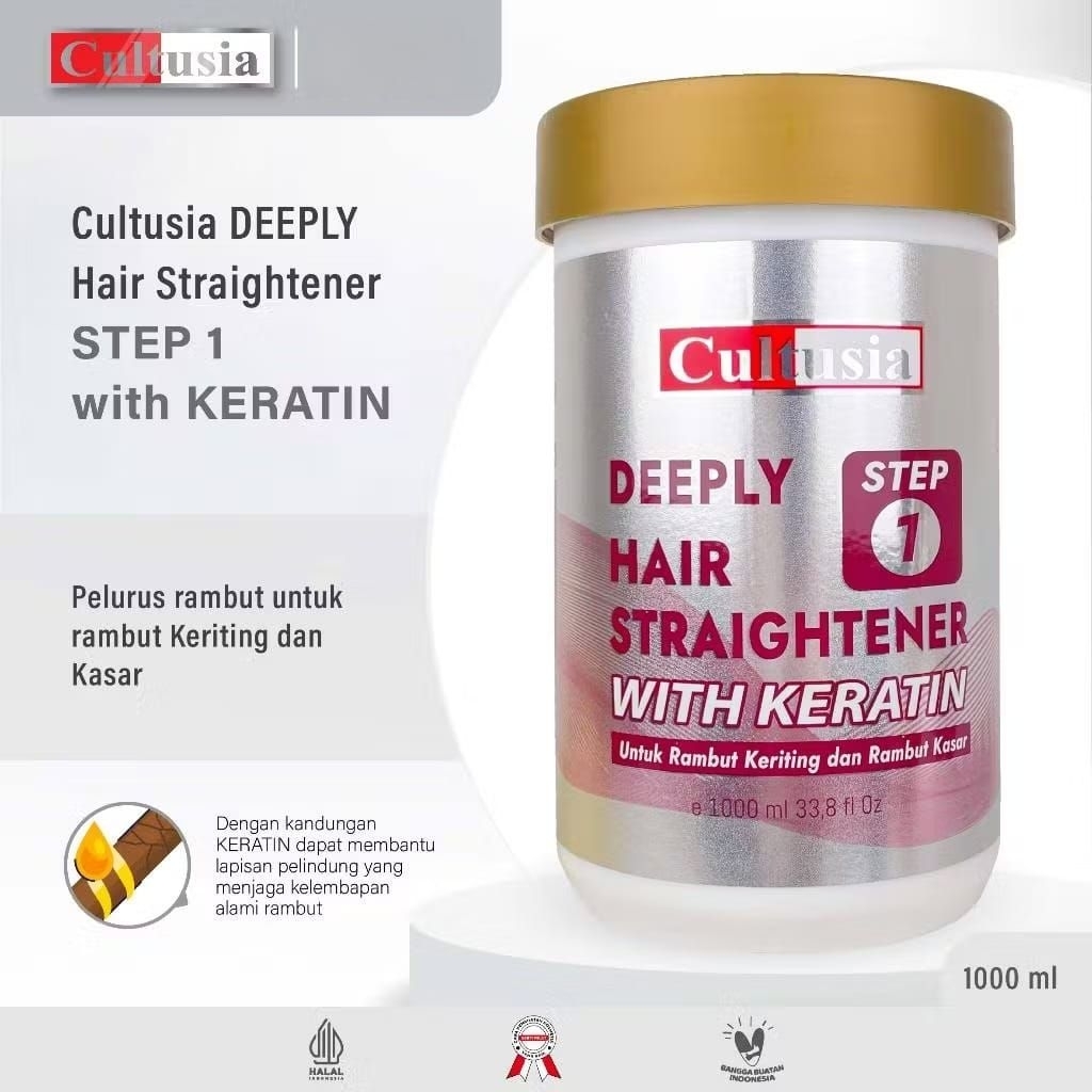 CULTUSIA STEP 1 KERATIN - DEEPLY RESISTEN Hair Straightening 1 KG (1000 mL) | Pelurus Rambut Rebondi