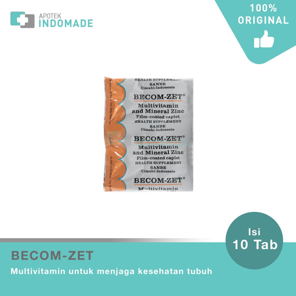 Becom-Zet 1 Strip 10 Tablet - Multivitamin dan Mineral Zinc / Vitamin Dewasa