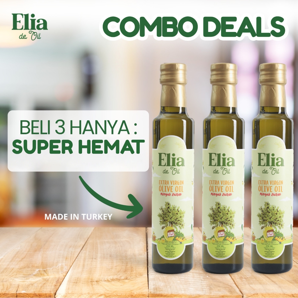 

ELIA DE OIL Combo Deals 3 Botol Olive Oil / Extra Virgin Olive Oil / Minyak Zaitun / EVOO