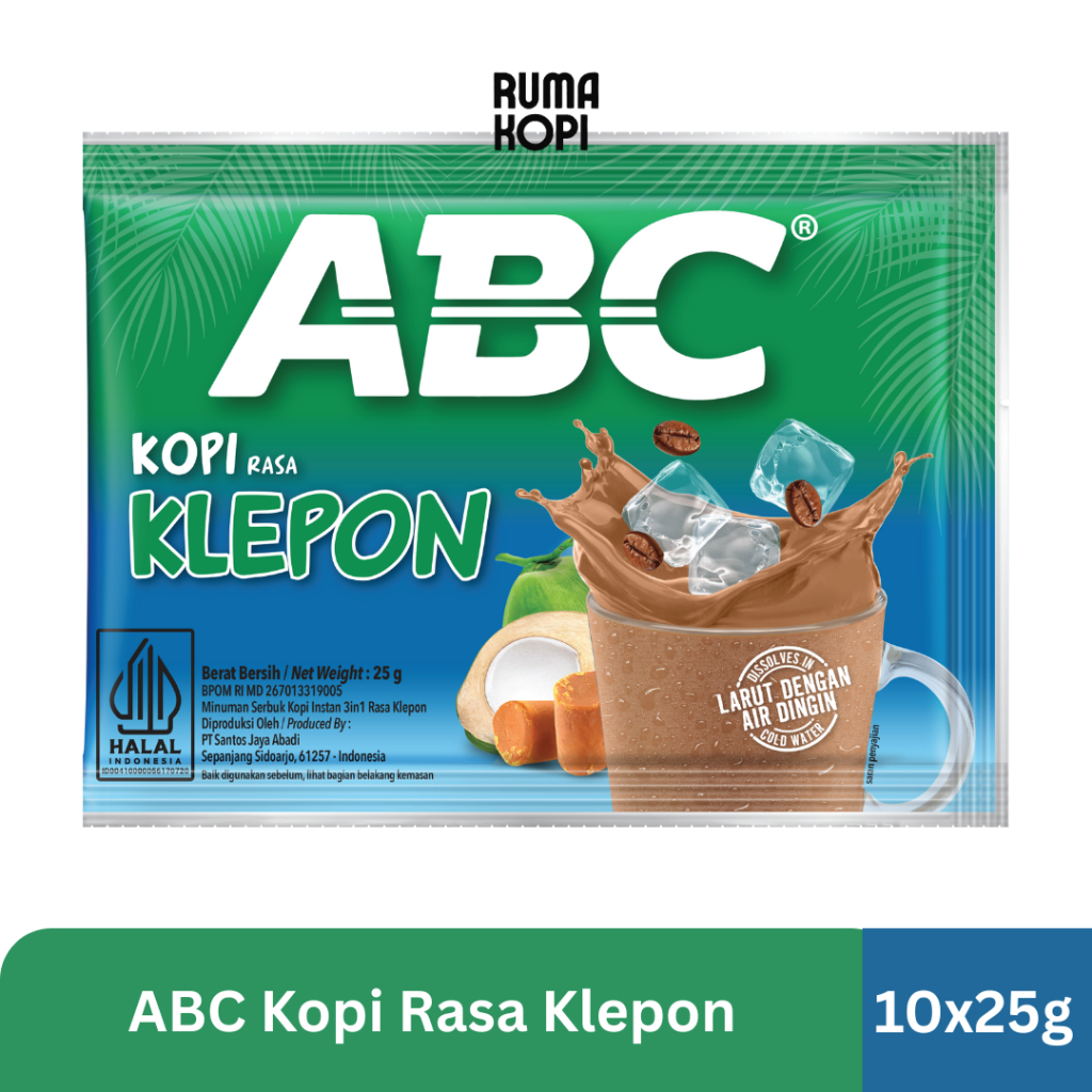 

ABC Kopi Klepon 10x25g Kopi Instant ABC Rasa Klepon Renceng Isi 10 Sachet @ 25 gram