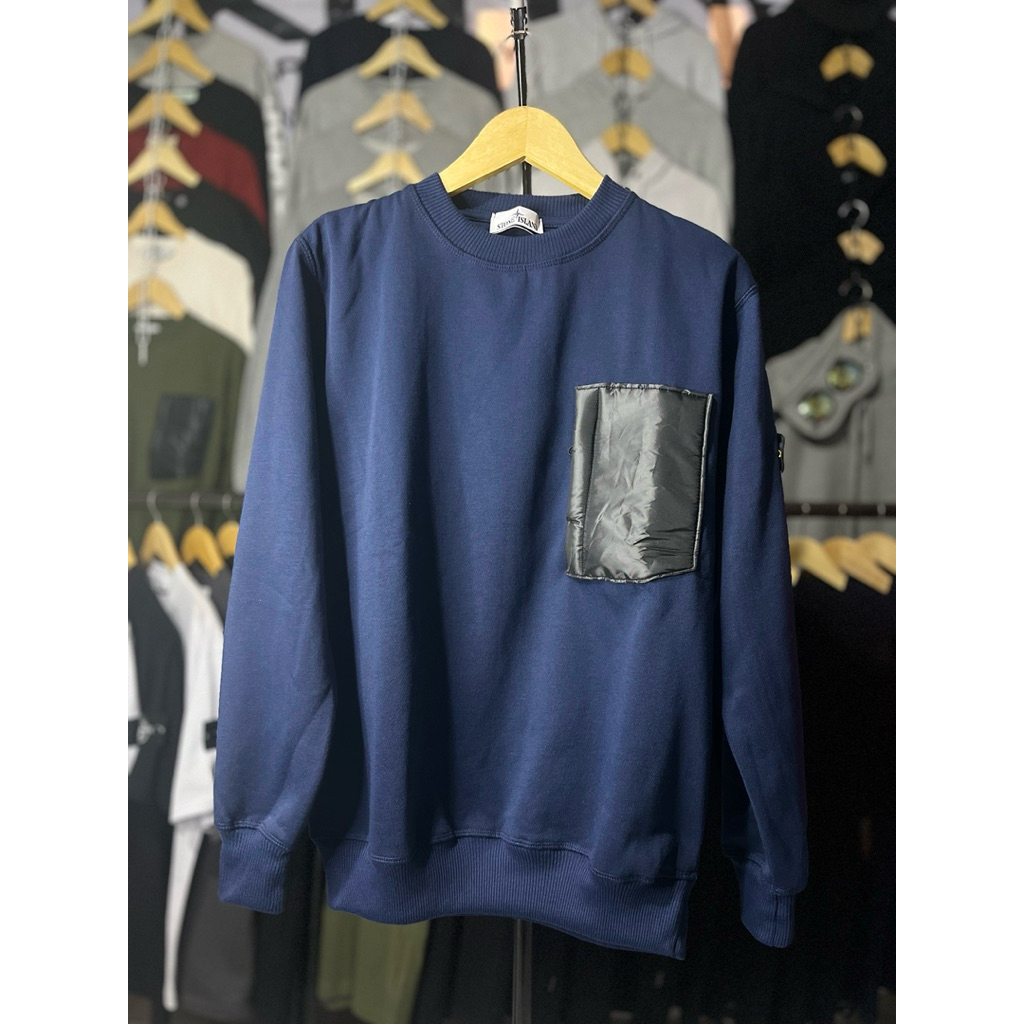 Crewneck Stone Island Pocket With Nylon Path Junior