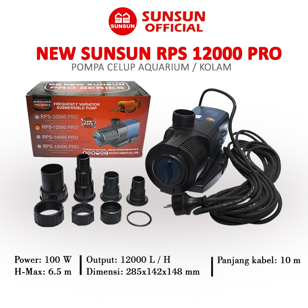 NEW SUNSUN RPS 12000/14000/16000 PRO Pompa Celup Kolam Aquarium