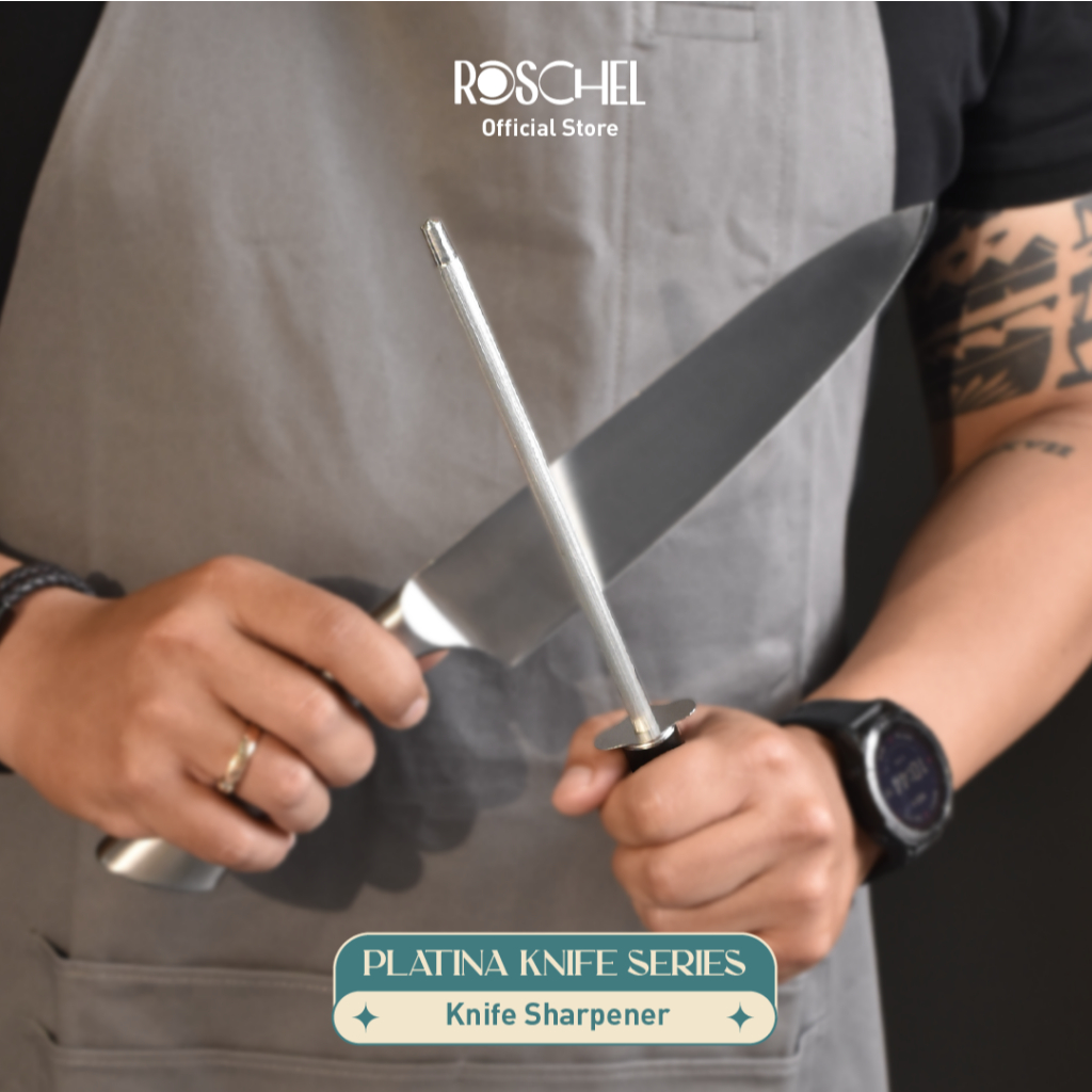 Roschel Platina Sharpener Knife Pengasah Pisau Dapur Stainless Steel 3CR13 Anti Karat Anti Korosi