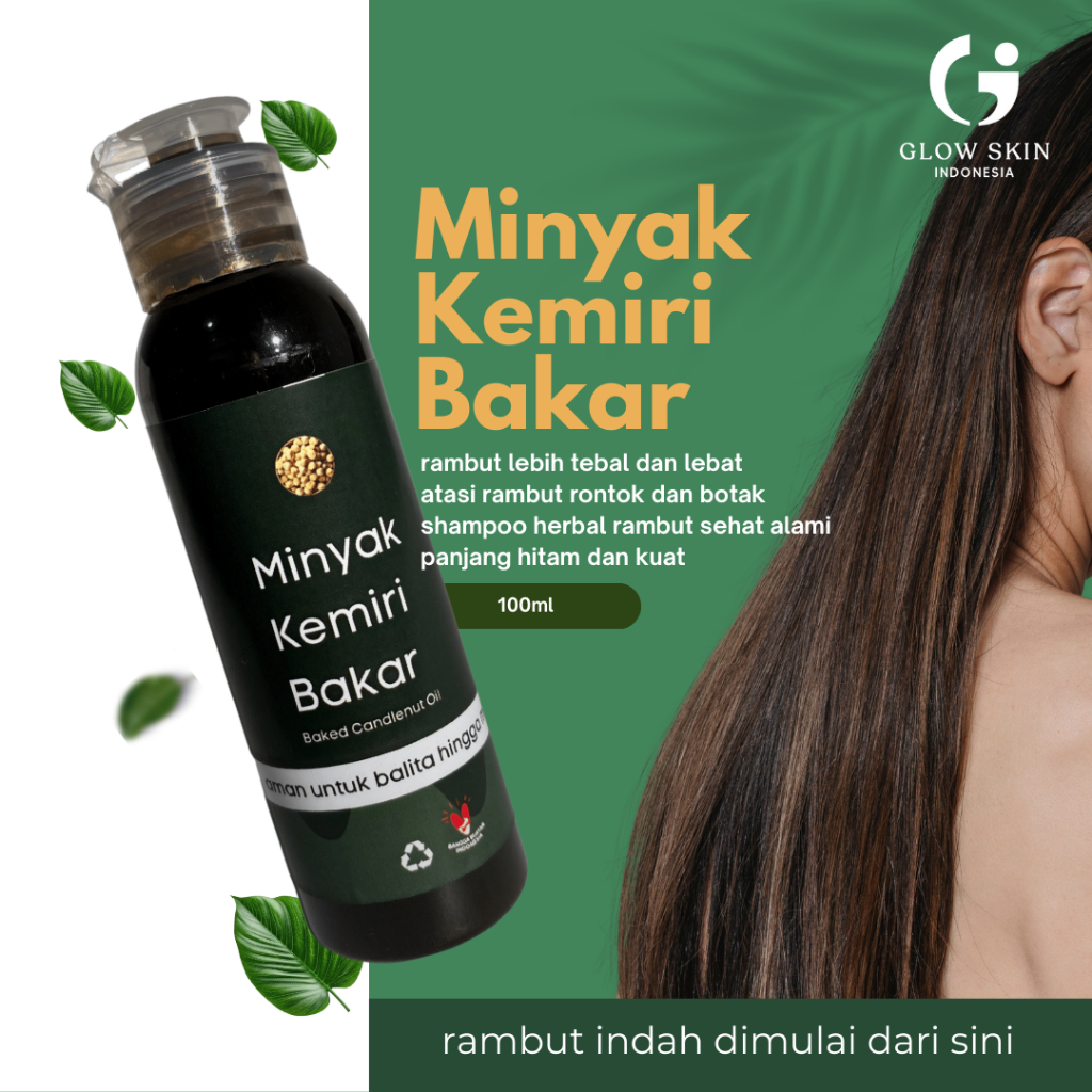 (Bpom) Minyak Kemiri Bakar Original 100% - Penumbuh rambut Alis Jenggot Asli Organic 100ml / Penebal