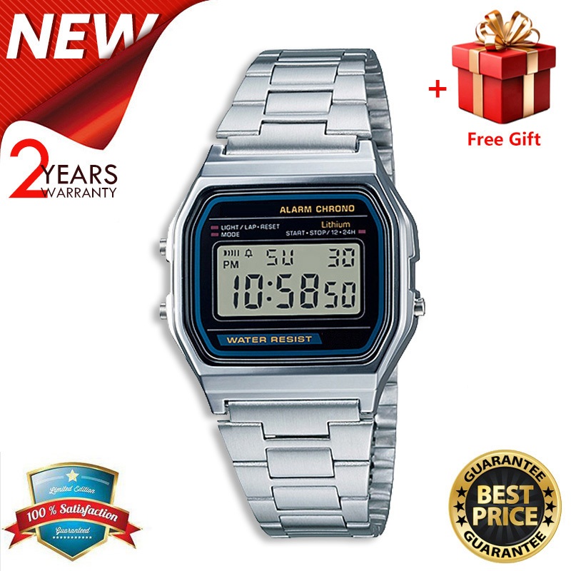 [FREE GIFT] Jam Tangan Pria GShock Sports Watches A158 Jam Tangan Rantai Pria Jam Tangan Cowok Stain