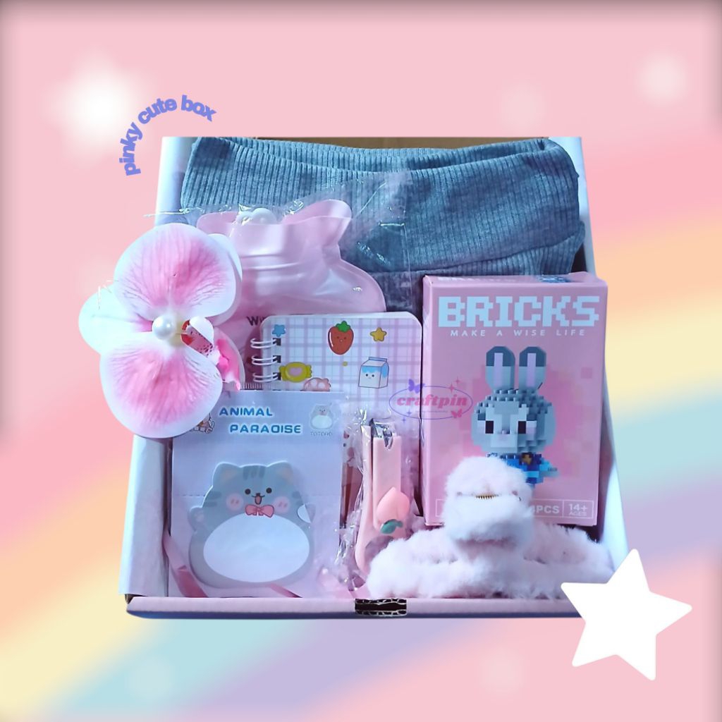 

craftpin - Hampers box aesthetic | Giftbox cewek untuk kado ulang tahun, graduation, atau anniversarry