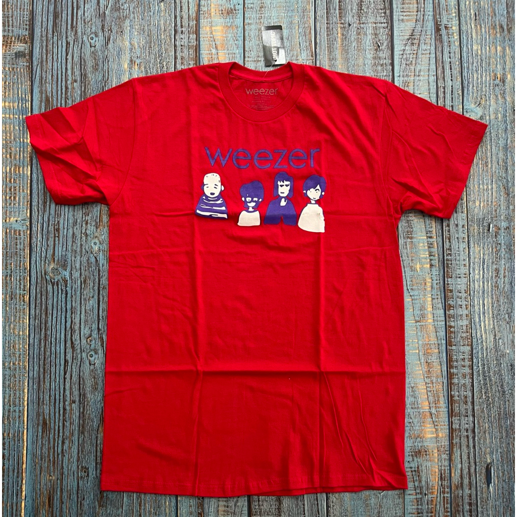 Kaos T-Shirt Band Weezer - Cartoon Band Member Official Merchandise